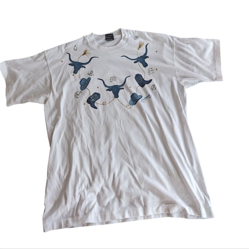 Vintage‎ 80s Southwestern single stitch puffy paint sequin top